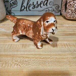 Vintage Brown Ceramic Cocker Spaniel Dog Figurine Collectible
